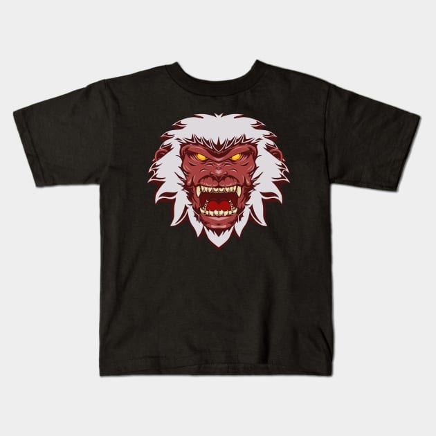 Fierce Snow Monkey Kids T-Shirt by NTONYmation